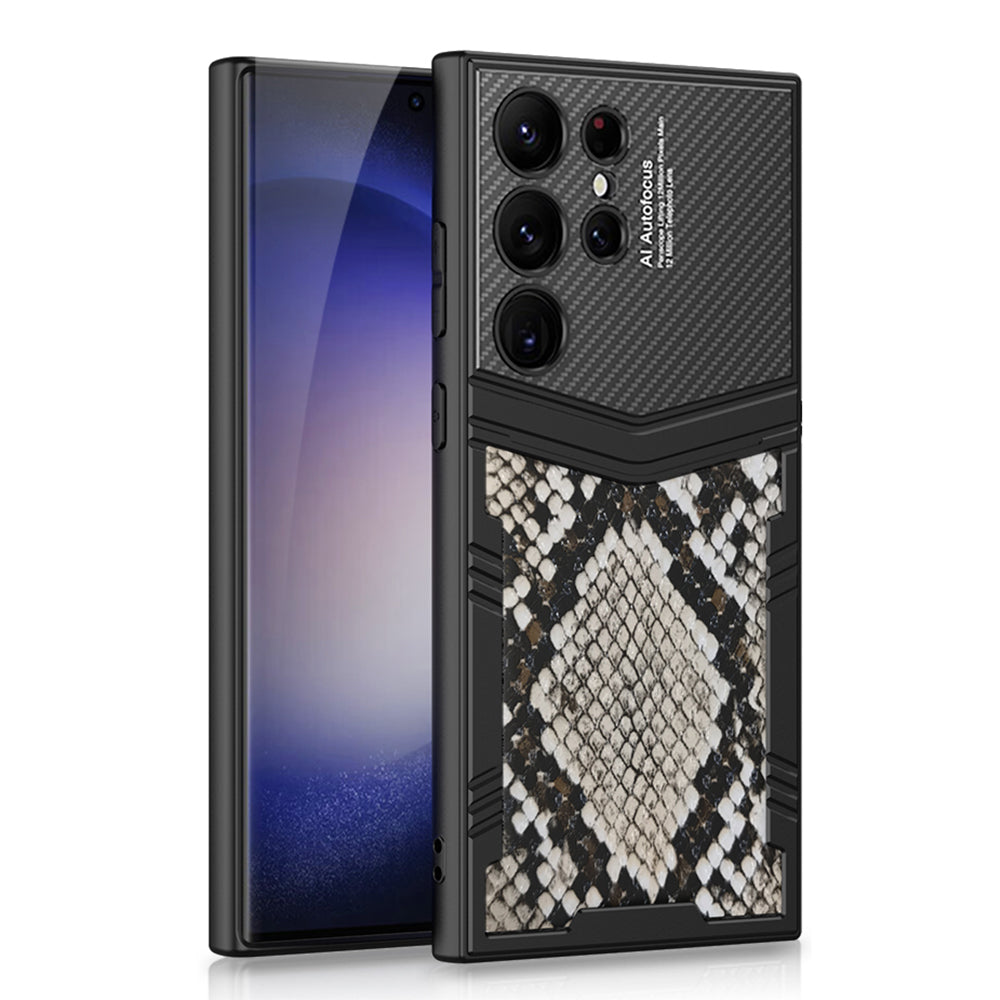 GKK For Samsung Galaxy S23 Ultra Textured Shockproof Phone Case PU Leather Coated PC TPU Back Cover GKK For Samsung Galaxy S23 Ultra Textured Shockproof Phone Case PU Leather Coated PC TPU Back Cover